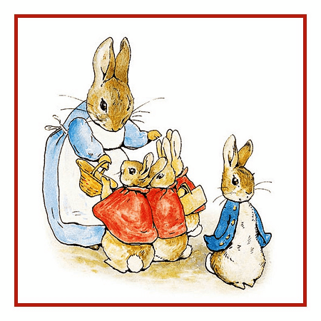 Peter Rabbit Prepares For A Family Walk Cross Stitch Pattern by Orenco Originals