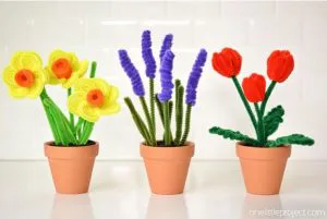EASY PIPE CLEANER FLOWERS TULIPS, DAFFODILS AND HYACINTHS