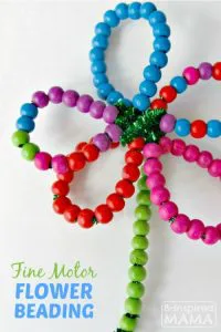 FINE MOTOR SKILL PIPE CLEANER FLOWER BEADING BY B-INSPIRED MAMA