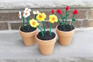 POTTED EASY PIPE CLEANER FLOWERS BY THE SPRUCE CRAFTS