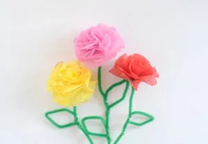 TISSUE PAPER AND PIPE CLEANER FLOWERS TUTORIAL BY MOMMA LEW