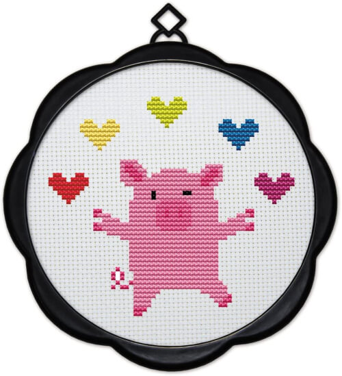A Little Pig Cross Stitch Kit for Kids by Maydear