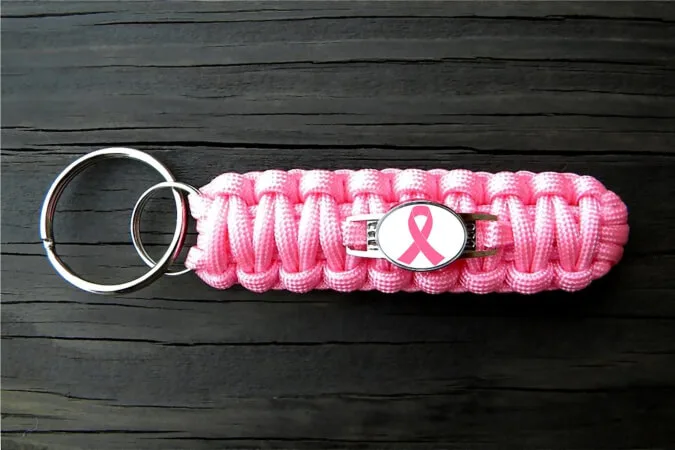 Breast Cancer Awareness Paracord Keychain by FordsCordandMore