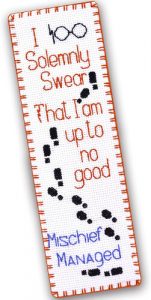Counted Cross Stitch Bookmark Kits ‘Mischief Managed - I Solemnly Swear That I Am Up to No Good’