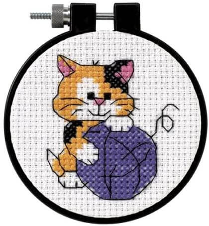 Cute Kitten Counted Childrens Easy Cross Stitch Kits by DIMENSIONS