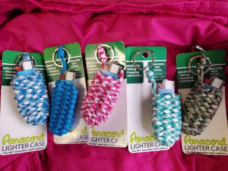 Paracord keychain lighter or lipstick holders