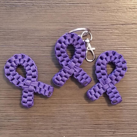 Purple Awareness Ribbons Paracord Keychain by SparkAConvo