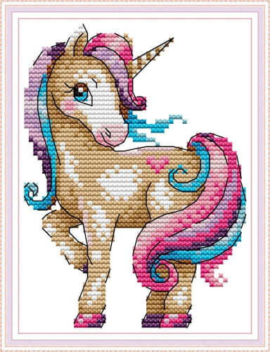 he Magical Unicorn Cross Stitch Kit for Kids