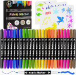 Fabric Marker Pen , Emooqi 24 Permanent Colors Fabric Paint