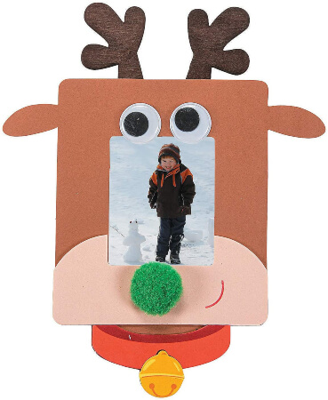 Wiggle Eye Reindeer Frame Easy Christmas Crafts for Kids