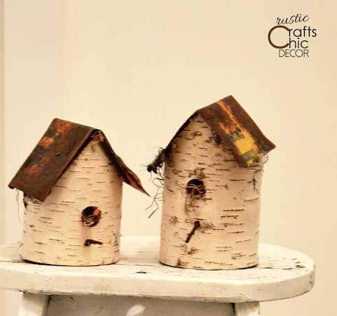 DIY Birdhouse Using Birch And Old Signs by Rustic Crafts & Chic Decor