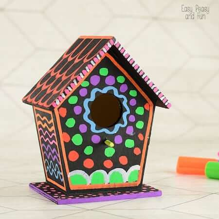 DIY Colorful Birdhouse by Easy Peasy And Fun