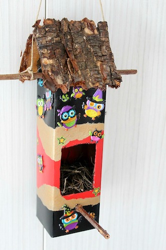 DIY Milk Carton Birdhouse by The Seaman Mom