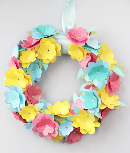 DIY Paper Flower Wreath by Gathering Beauty