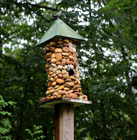 DIY Stone-Covered Birdhouse by Hobby Farms