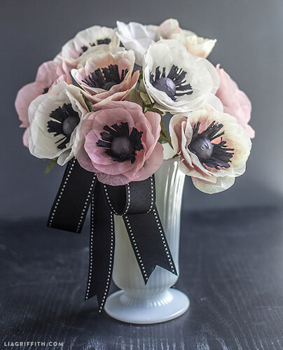 DIY Tissue Paper Anemone Bouquet by Lia Griffith