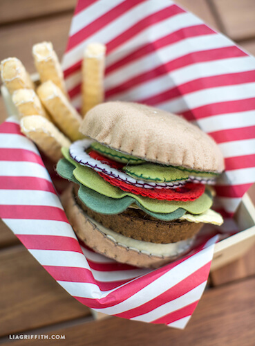 Felt Burger And Fries by Lia Griffith