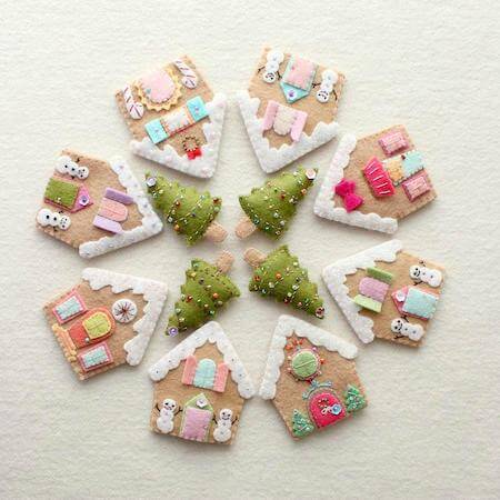 Felt Gingerbread Houses by Gingermelon