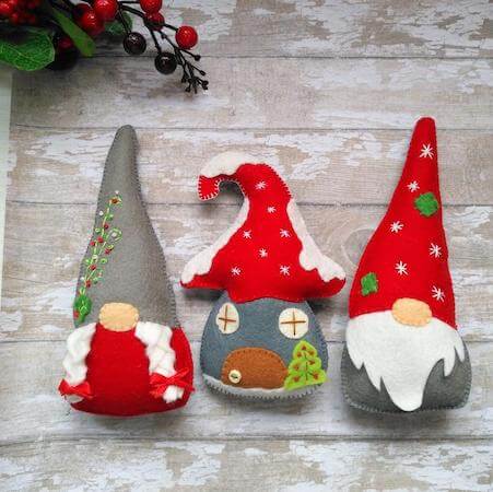 Gnome Felt Ornaments by Baul De Malinka