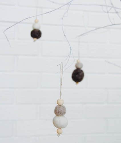 Felt + Wood Ball Tree Ornaments by Home For The Harvest