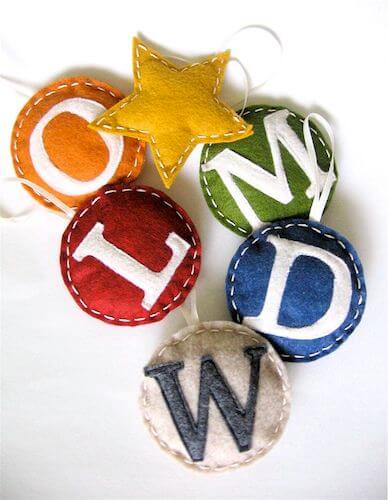 Monogrammed Family Ornaments by Made Everyday