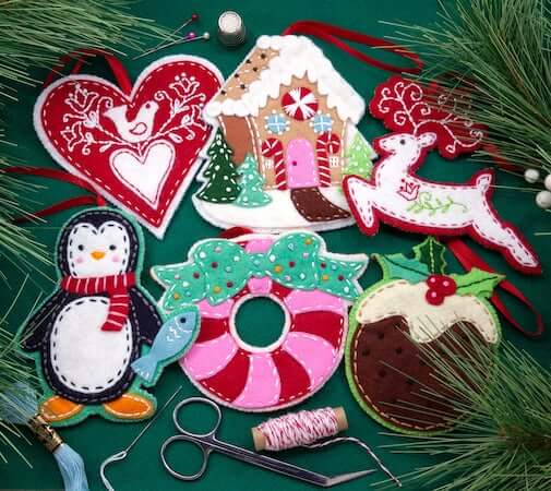 Nordic Felt Christmas Ornaments by Erica Hite