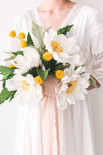 Paper Flower Wedding Bouquet by The House That Lars Built