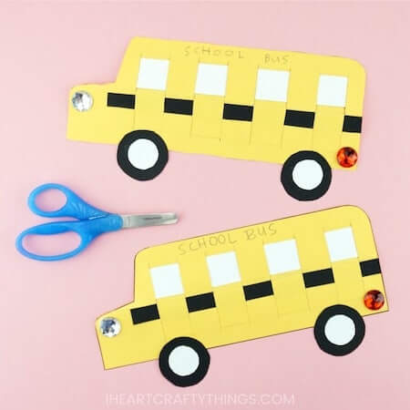 Paper Weaving School Bus Craft by I Heart Crafty Things