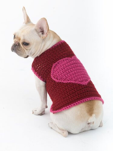 Romantic Dog Sweater Crochet Pattern by Lion Brand