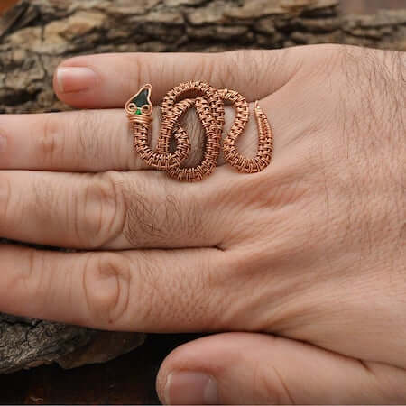 Wire Wrapped Serpent Ring by Zagreo Jewelry Design