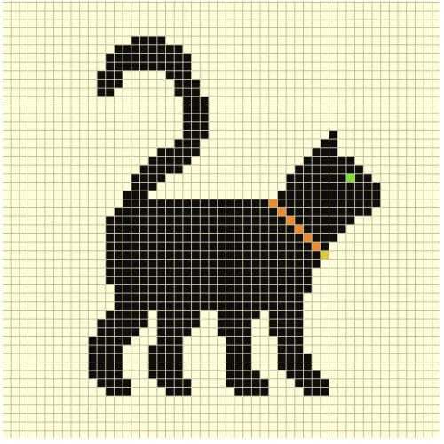 Black Cat Cross Stitch Pattern from Country Living Magazine