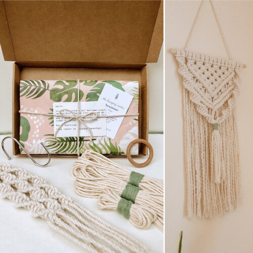 Boho Wall Hanging DIY Macrame Kit from thehangingcactus