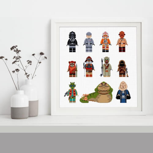 Collection of Star Wars Character Cross Stitch Kit by GeoCreationsUK