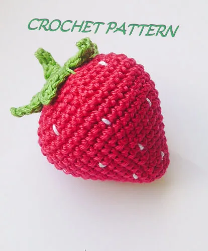 Crochet Strawberry Bean Bag Toy Pattern by RainbowHappiness