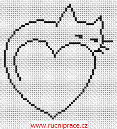 Free Cat Cross Stitch Pattern from RucniPrace