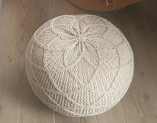 Knitted Pouf Pattern by isWoolish