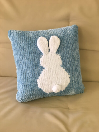 Knitting Bunny Cushion Pillow Cover Pattern by MrKaplanCrafts