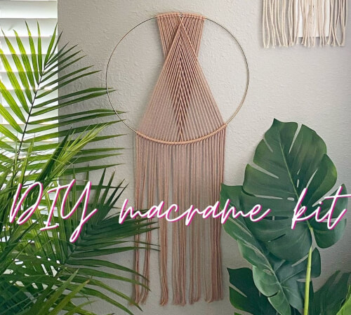 Large Modern Boho Gold Metal Macrame Kit Pattern from imogenmoon