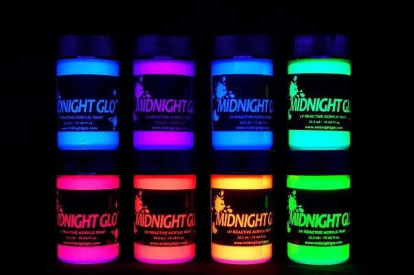 8 Best Paint for Pumpkins for 2025 14 Midnight Glo UV Paint Acrylic Black Light Reactive Bright Neon Colors Set