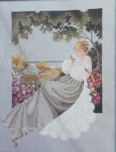 16 Lavender and Lace Cross Stitch Patterns 8 Nantucket Rose Lace Lavender and Lace Cross Stitch Pattern by Marilyn Leavitt-Imblum