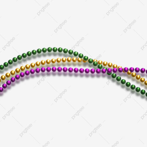 Traditional Color Purple Green Gold Mardi Gras Beads Clip Art