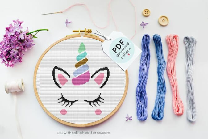 Unicorn Nursery Cross Stitch by TheStitchPatterns