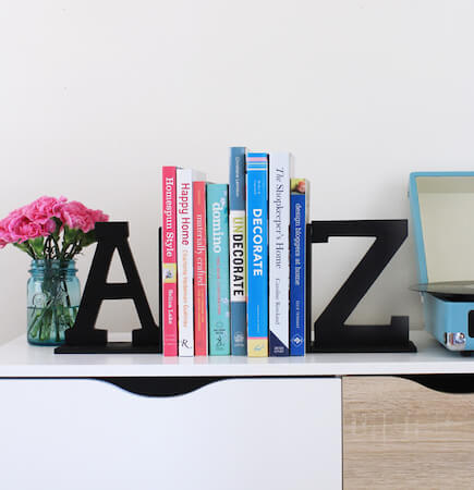 DIY A To Z Bookends by At Home In Love