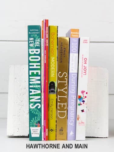 DIY Cement Bookends by Pretty Providence