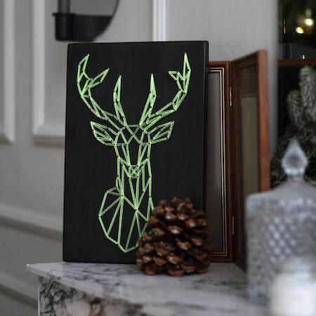 DIY Geometric Deer String Art by Raya Art Deco