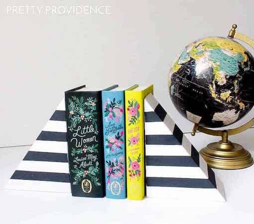 DIY Striped Bookends by Pretty Providence