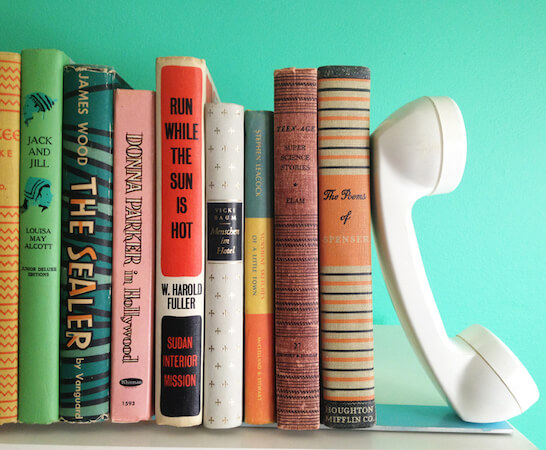 DIY Telephone Bookends by A Beautiful Mess