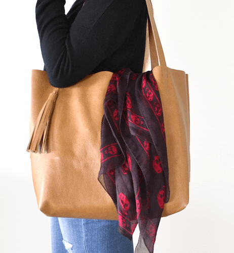 Leather Tote Bag Pattern by Boxwood Avenue