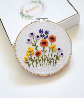 Floral Embroidery Pattern by KoddiStore