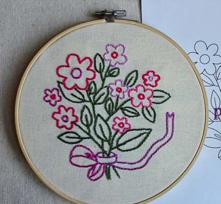 Floral Hand Embroidery Pattern by EAstudioArt